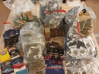 Seized cannabis and tobacco